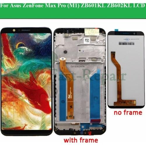 5.99" Replacement For Asus ZenFone Max Pro (M1) ZB601KL ZB602KL LCD Display Touch Panel Glass Screen Digitizer Assembly+Frame
