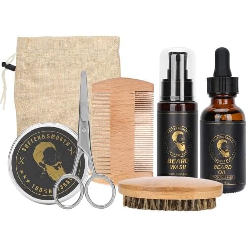 ZPM 30ml Beard Oil + 60ml Beard Cleaning Liquid + 60g Beard Cream Beard Care Set Men Beard Care
