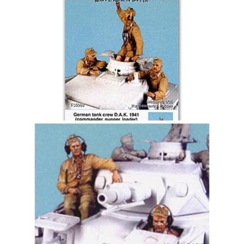 1/35 scale German tank corps in north Africa five people miniatures WWII Resin Model Kit figure Free Shipping