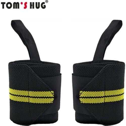 1 Pair Adjustable Wrist Brace Support Wristband Toms Hug Brand Professional Sports Protection Wristbands Wrist Protect Yellow