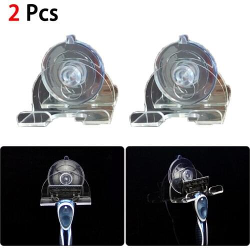 2pcs Acrylic Super Suction Cup Shaver Holder Washroom Wall Sucker Hook Razor Bathroom Drop Shipping