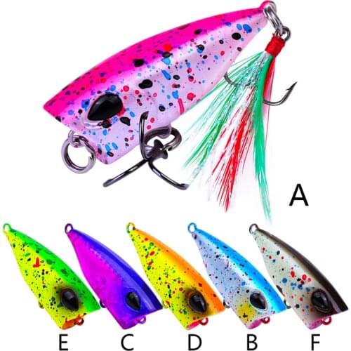 4.3cm/4g Mini Popper Lure Trout Lures Ultralight Fishing Lure Topwater Bait Finesse Crankbait Wobbler Minnow Isca Poper Pesca