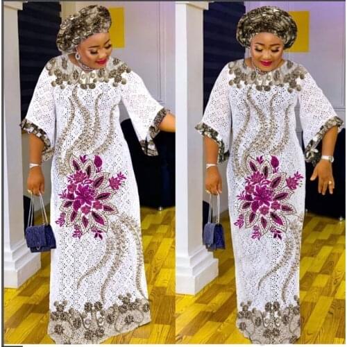African Dresses for Women 2021 New African Clothes Dashiki Lace Boubou Robe Africaine Femme Bazin Riche Wedding Party Dress