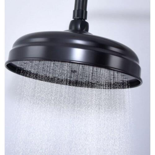 Bathroom Accessory 8 Inch Black Oil Rubbed Brass Water Saving Round Shape Top Rain Shower Head Bathroom Fitting ash249