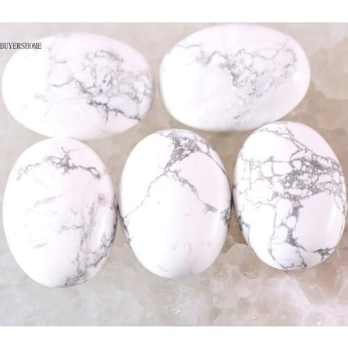 18x25MM Oval Natural Stone Bead White Howlite CAB Cabochon For Jewelry Making DIY Bracelet Necklace 5Pcs K572