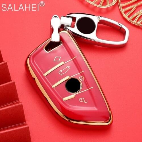 TPU Car Remote Key Case Keychain For BMW X1 X3 X5 X6 1 2 5 7 F15 F16 E53 E70 E39 F10 F30 G30 Key Shell Bag Protection Accessorie