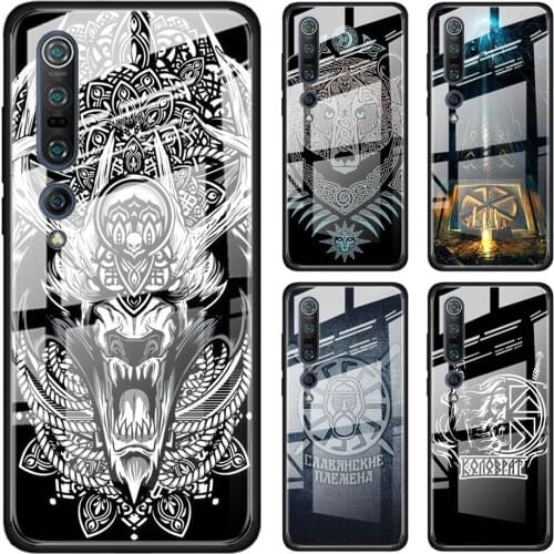 Slavic Viking Symbol Kolovrat Tempered Glass Cover For Xiaomi Mi 11 Ultra 11i 10T Note 10 CC9 CC9E 9T Lite Pro Phone Case Coque