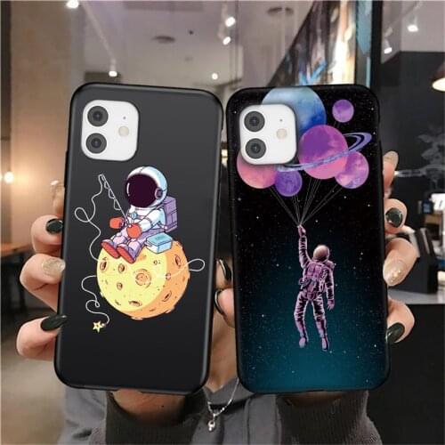 Lovebay Creativity Astronaut Painting Phone Case For iPhone 12 11 Pro Max XS Max XR X 6 6S 7 8 Plus 5 5S SE 2020 Soft Back Cover