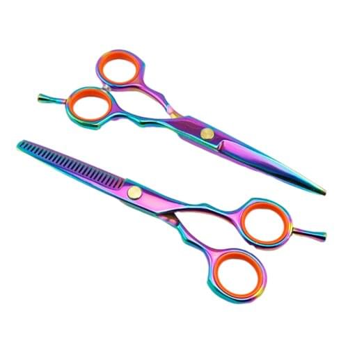 Violet Professional Japanese stainless steel Haircut Thinning Hairdressing Shears Barber Scissors Plastic Handle