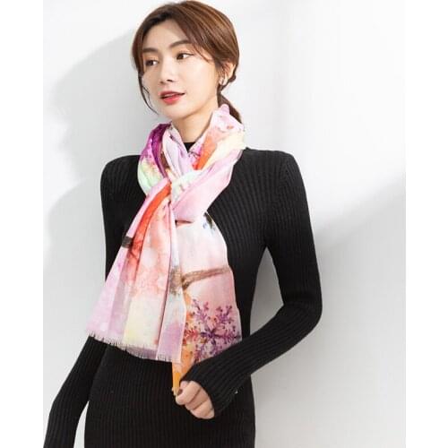 Shanghai story flagship store wool and cashmere scarf womens spring and autumn long oversized shawl and Bib