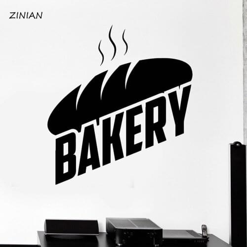 Bakery Bread Wall Decal Sticker Bakeshop Baker Stickers Mural Modern Vinyl Wall Stickers Kitchen Removable Home Decoration Z125