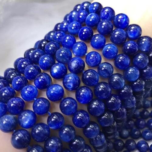 ICNWAY Natural Kyanite 6-10mm Gemstone Beads Round Jewelry Making Necklace Earring Bracelet 15inch