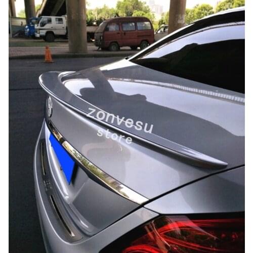 Use For Benz W205 C Class Sedan 2015-2019 Year Amg Spoiler ABS Plastic Carbon Fiber Look Rear Trunk Wing Body Kit Accessories