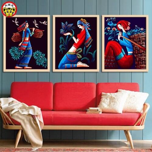 Painting by numbers art paint by number National Womens abstract background wall hand-painted decorative painting oil painting