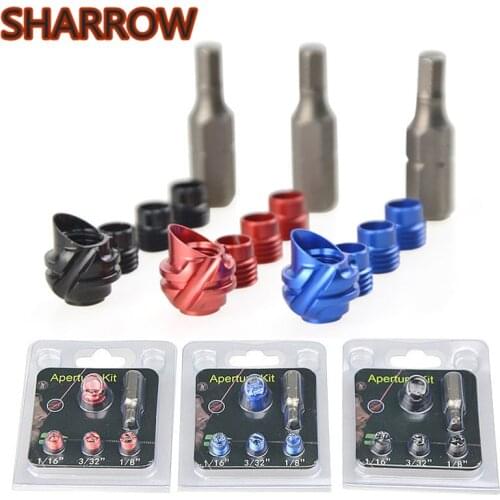 1Set 45 /37 Degree Compound Bow Peep Sight Hooded Housing 3 Inner Core Kit Wrench For Shooting Training Archery Accessories