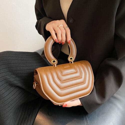 Small PU Leather Totes Crossbody Bag with Short Handle for Women 2021 Winter Trends Lady Designer Shoulder Handbags and Purses