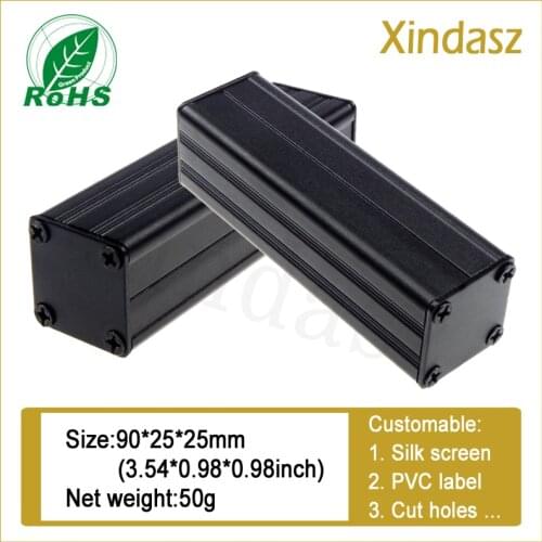 90*25*25mm aluminium extrusion enclosure Metal Enclosure case for electronic board Aluminum extrusion and metal enclosure