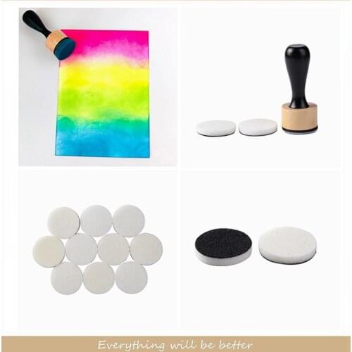 Mini Ink Blending Tools with Round Foams Diy Handmade with Sponge Seal Paint Tool Apply Inks Suitable for Painting and Brushing