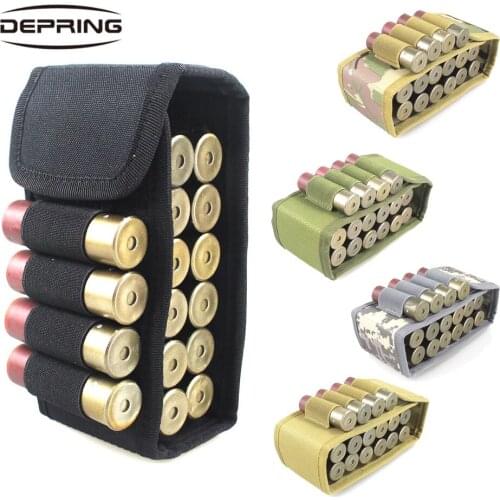 Molle 16 Round 12GA 12 Gauge Ammo Shells Shotgun Reload Magazine Pouches Magazine Bag Hunting Ammo Bag