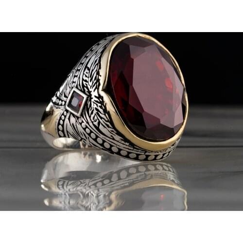 Guaranteed High-quality 925 Sterling Silver ZİRCON STONE ring Jewelry Made in Turkey in a luxurious way for men with gift
