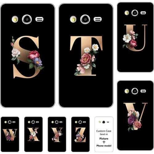 Flower 26 English Name Letters Custom Initial Case For Samsung Galaxy Grand Duos i9082 i9080 Neo Plus i9060 i9062 Soft Cover