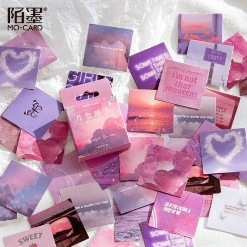 45Pcs Pink Sky Decorative Stickers For Diary Sunset Glow Ins tAesthetics Stickers Scrapbooking DIY Album Stick Lable Art Crafts