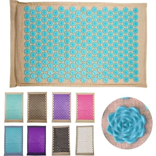 Nature Linen Coconut Palm Fiber Massage Yoga Mat Lotus Spike Massage Cushion Body Back Acupressure Acupuncture Relaxation Sport