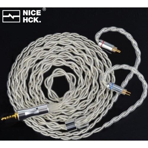 NiceHCK SilverDay 5N Silver Plated OCC Earphone Cable 3.5/2.5/4.4mm MMCX/2Pin/QDC Pin For Lofty Topguy MK3 EBX21 ST-10s T2 EVO