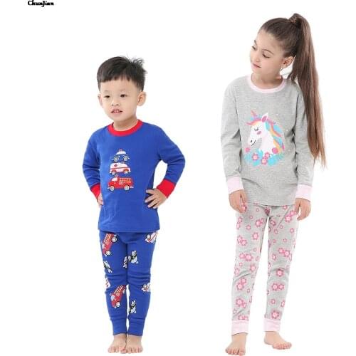 New Fashion Baby Girls Toddler Unicorn Pijamas Boys Super Hero Animal Cartoon Animal Pajamas Sets Pyjamas Kids For 2-8Years