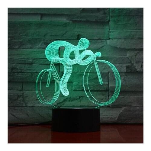 New 3D Night Lamp Bicycle Led Multi Color Touch Led Visual Table Moderne Desk Lamp luminaria Gift Decorative Table Lamps 1053