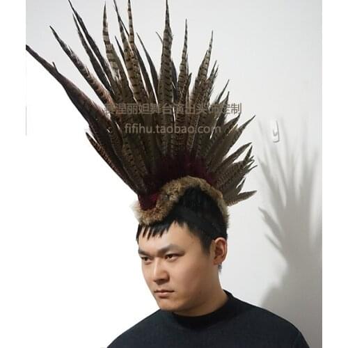 Custom-made exaggerated Moxi dry feathered stage performance headwear accessories