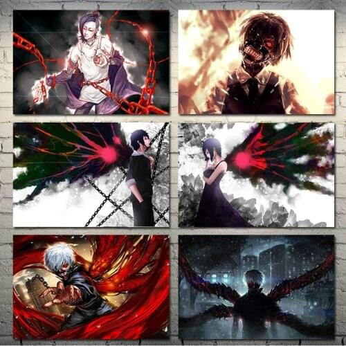 Tokyo Ghoul Japanese Anime Home Decor Canvas Printed Poster Painting Modern Wall Art HD Pictures Living Room Modular Frame