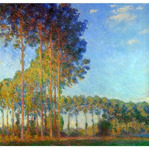 Poplars on the Banks of the River Epte, Seen from the Marsh of Claude Monet art oil paintings Canvas reproduction hand-painted