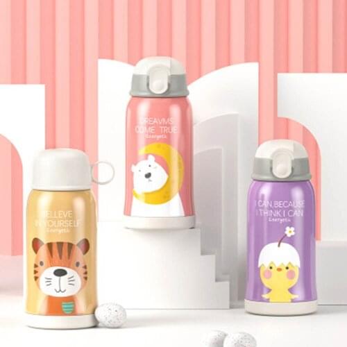 Smart Childrens Thermos Cup 316 Stainless Steel Cartoon Cute Childrens Water Cup With Cup Sleeve Straw Cup
