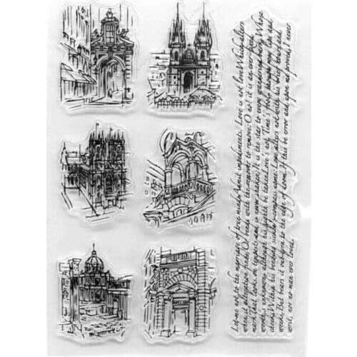Castle Building Silicone Clear Seal Stamp DIY Scrapbooking Embossing Photo Album Decorative Paper Card Craft