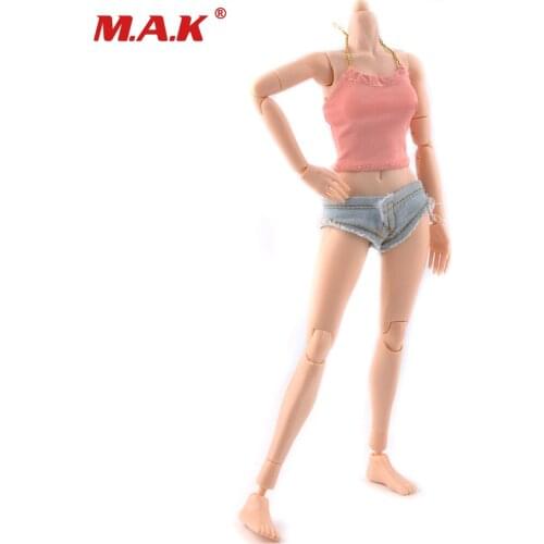 1:6 Scale Female Body Figure Super Flexible Asian Skin European Tan Color Large/Middle Breast Body With Extra Hands Feet