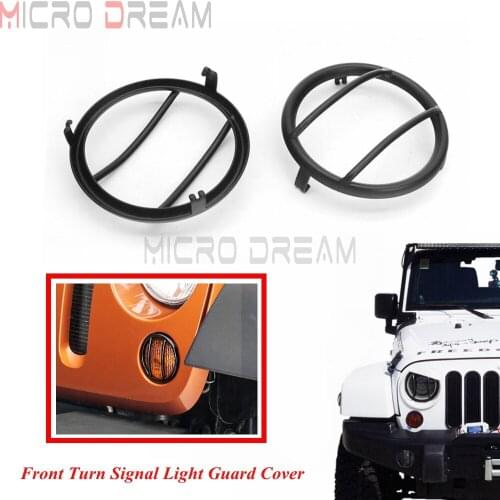 1 Pair Car Styling Turn Signal Light Covers Guard Black For Jeep Wrangler JK Unlimited 2 & 4 Door 2007-17 Sports/Sahara/Freedom