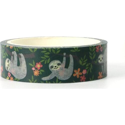 NEW 1X Cute Washi Tape Animal Sloth Design for DIY Planner Scrapbooking Decorative Masking Tapes School Office Supplies