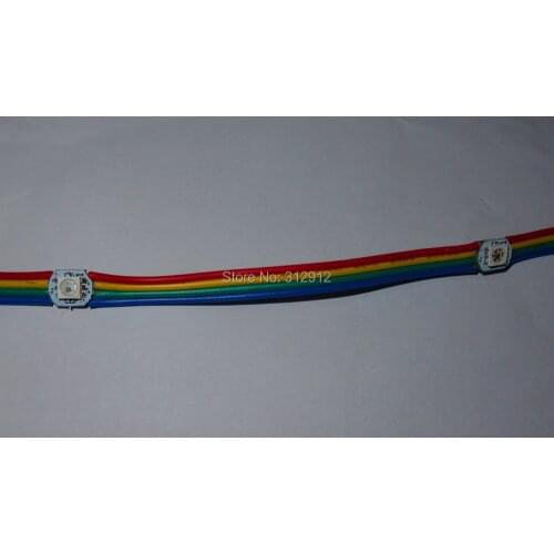 100pcs pre-soldered APA102C-5050 full color led with heatsink(10mm*3mm);DC5V input;5cm wire spacing;RGB full color