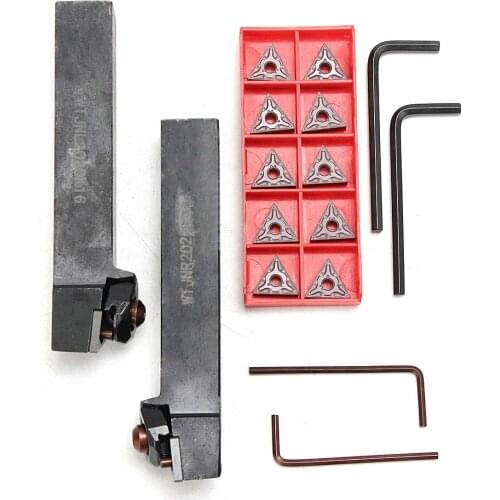 16Pcs/Set 20mm Shank Lathe Turning Tool Holder Boring Bar +Insert+Wrench WTJNR2020K16 WTJNL2020K16