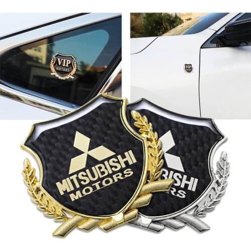 2Pcs 3D Metal Car Emblem Stickers Auto Window Decal Stickers For Mitsubishi Lancer L200 ASX Mirage Xpander Pajero Sport Attrage