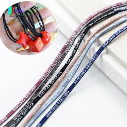 25m Wholesale 3mm Colorful Letters Flat Elastic Band DIY Handmand Baby Adults Head Rope Dress Sewing Accessory Soft Elastic Band