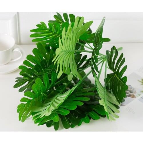 45cm 8Forks Green Artificial Monstera Leaves Home Garden Balcony Bedroom Decor DIY Wedding Party Flower Arrangement Fake Plants