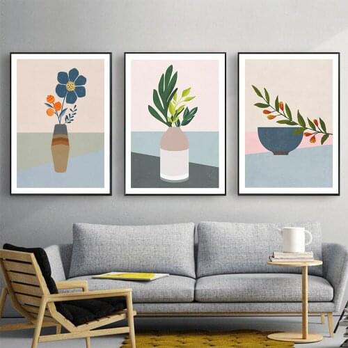Abstract Nordic Poster Plant Simple Style Canvas Painting Wall Art Pictures For Living Room Modern Decorative Prins On The Wall
