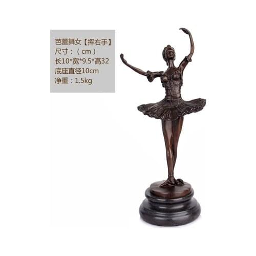 Arts Crafts Copper Factory Cost Modern Western Ballerina Dancer Bronze Sculpture Ballet Girl Meg Figurine EP-277