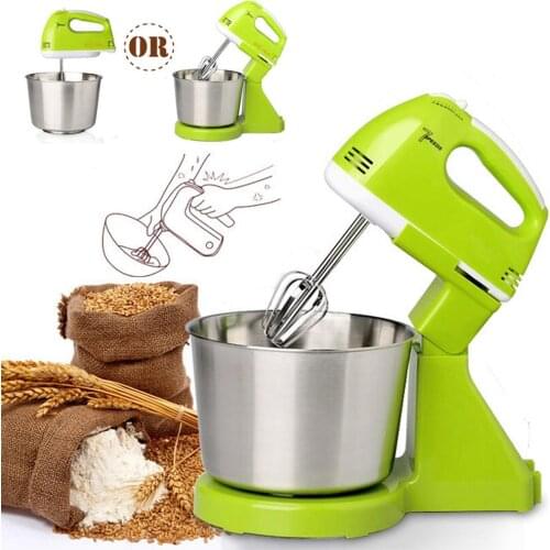 7 Speed Electric Food Cake Egg Dough Blender Handheld Stand Mixer with 1.7L Bowl