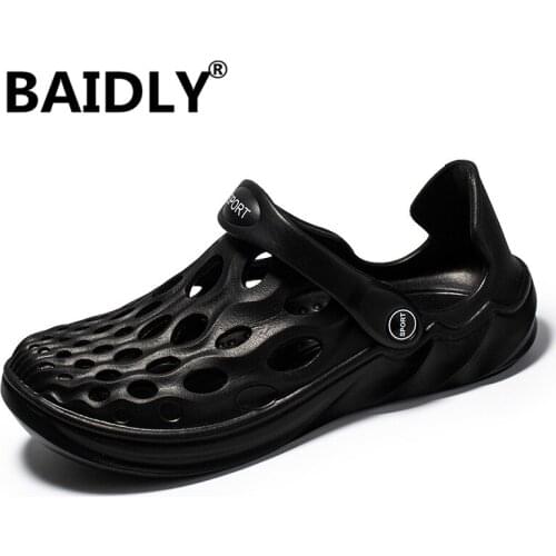 New Summer Sandals Men Casual Clogs Slides Breathable Beach Slippers Male Aqua Hollow Jelly Mules Chaussure Homme Zapatos Hombre