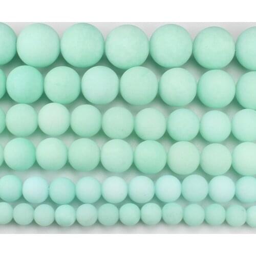 Natural Frost Blue Amazonite 6-14mm Round Beads 15inch ,Wholesale For DIY Jewellery Free Shipping
