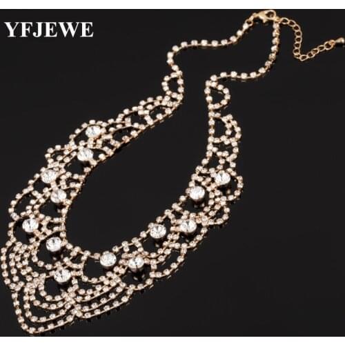 YFJEWE New Arrival Collier Femme Trendy Crystal Statement Necklaces Pendants Women Jewelry Fashion Link Chain Necklace N299
