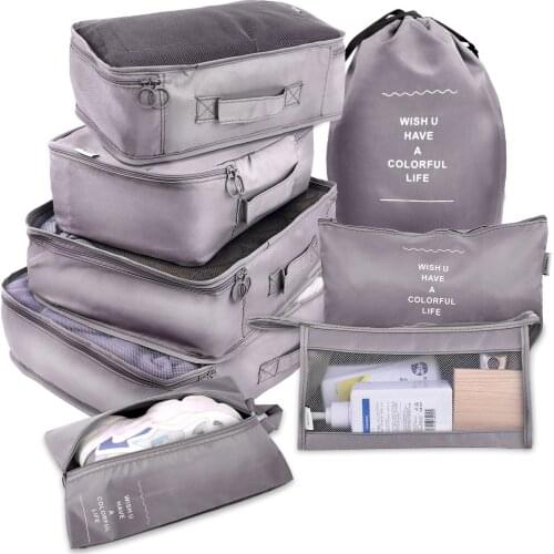 8 Pieces/Set Travel Organizer Storage Bags Suitcase Packing Set Storage Cases Portable Luggage Organizer Clothes Shoe Tidy Pouch